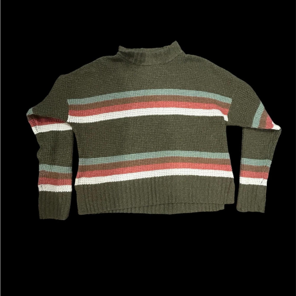 SO Multicolored waffleknit sweater!🤍